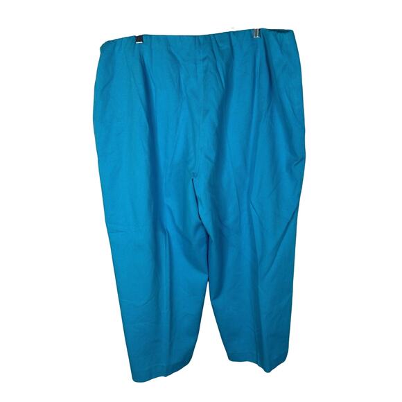 NWT! Dialogue Plus Size 2X Cotton Pantsuit 2-Piece Suit Blazer Crop Pants Blue - Picture 5 of 10